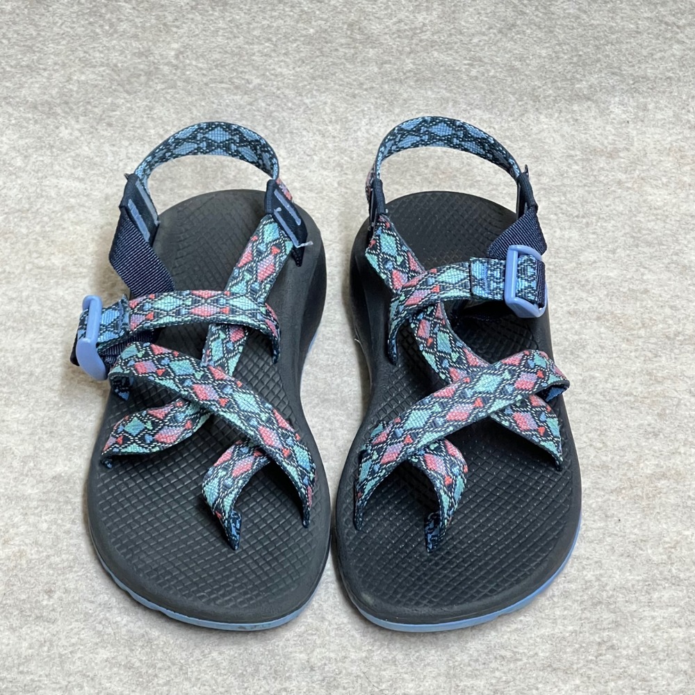 Chaco Z/Cloud 2 Womens Sandals Size 8 Blue Geometric Strappy Loop Athletic EUC - Picture 2 of 6